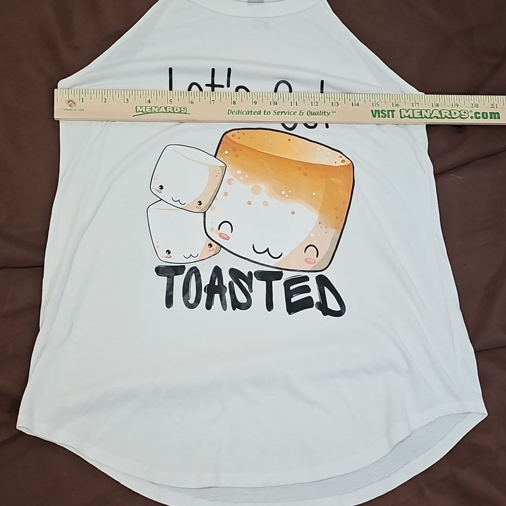 Lets Get Toasted Smores Marshmallow Camp Tank Size M - Picture 3 of 6